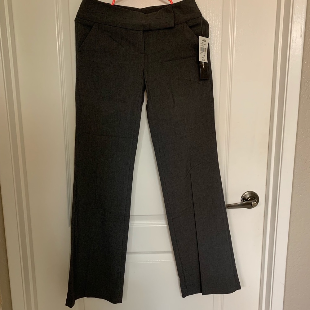 Gray work slacks